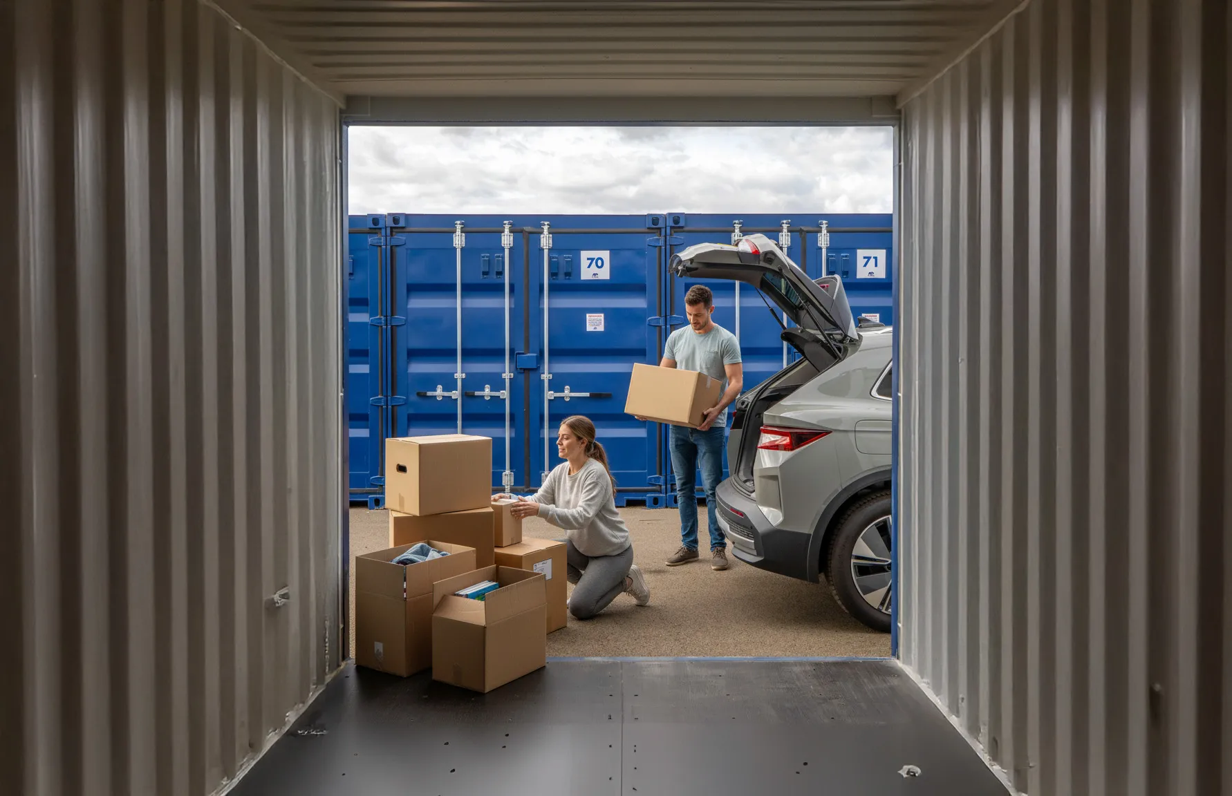 Drive-up Container Storage Units in Petersfield with Blue Bear Self Storage Petersfield