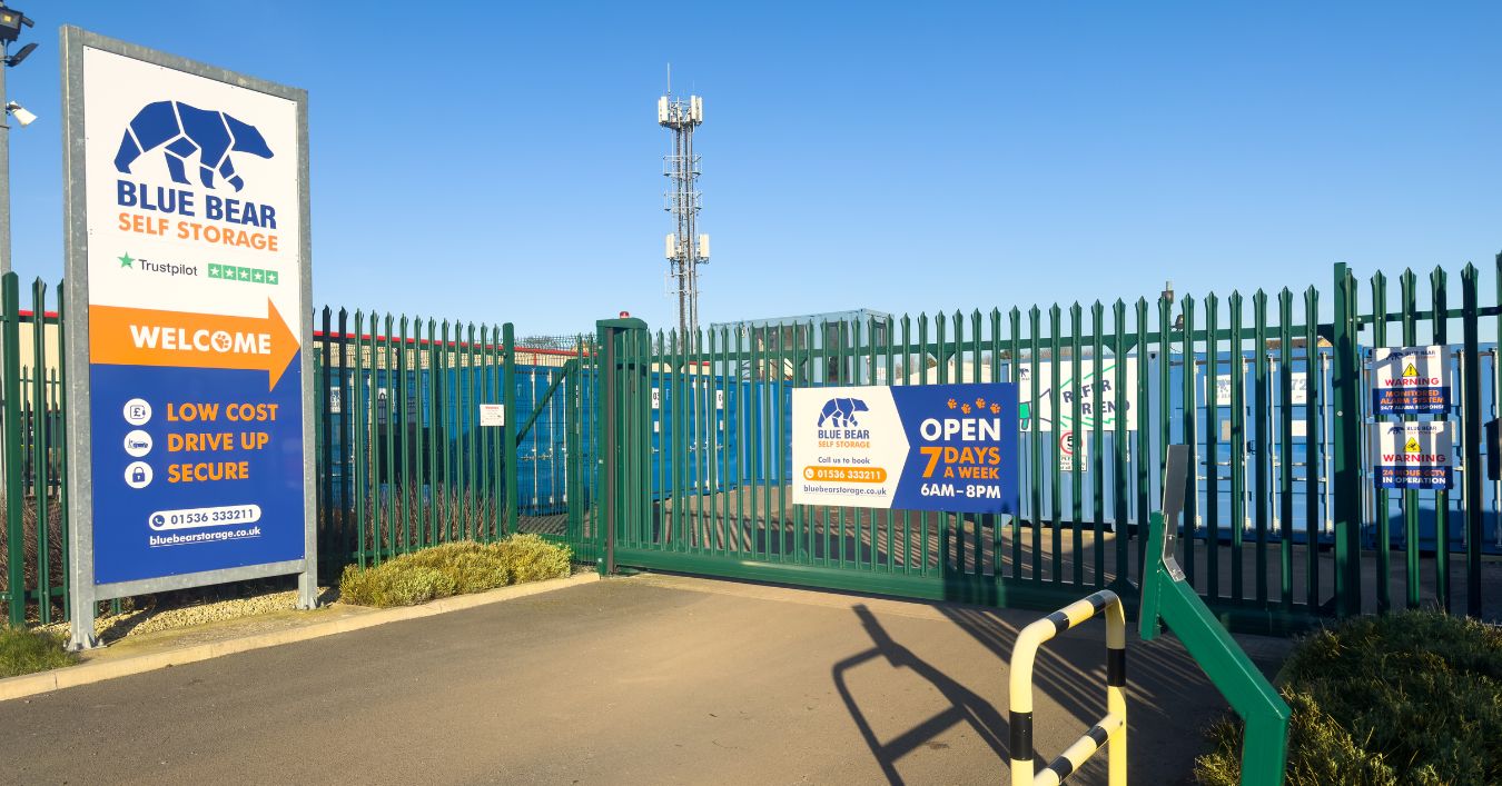 Corby Drive-up Container Storage Entrance - Blue Bear Self Storage