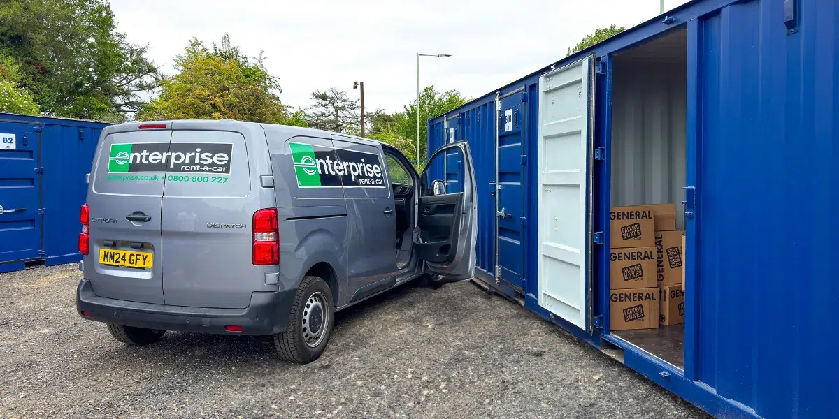Drive-up container storage with clear prices and no hidden fees - Blue Bear Self Storage